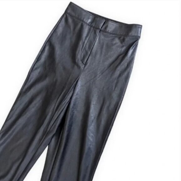 🇨🇦 Aritzia Babaton Black Faux Leather Caspian Pant - Picture 6 of 9